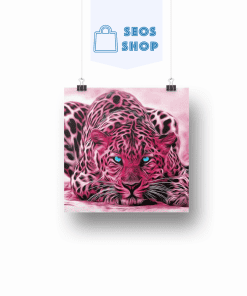 Tigre rose aux yeux bleus | Diamond Painting | Peinture Diamant