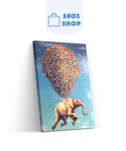 Éléphant accrochés aux ballons | Diamond Painting | Peinture Diamant