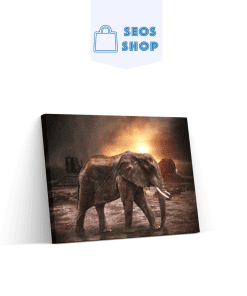 Le vieil éléphant en marche | Diamond Painting | Peinture Diamant