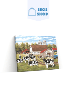 Des vaches devant la ferme | Diamond Painting | Peinture Diamant