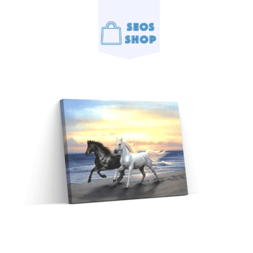Des chevaux qui courent sur la plage | Diamond Painting | Peinture Diamant