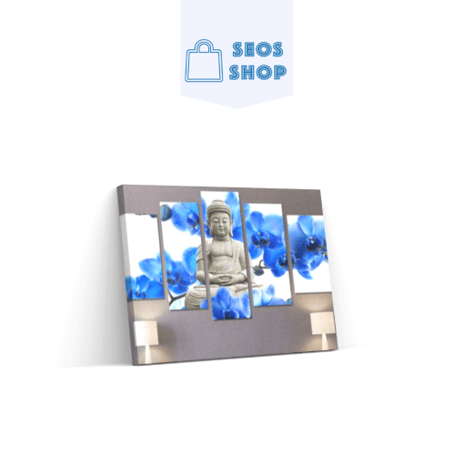 Image de Bouddha avec une fleur bleue | Diamond Painting | Peinture Diamant