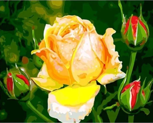 Bouton de rose jaune Diamond Painting | Seos Shop ®