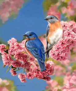 Couple d'oiseaux bleus Diamond Painting | Seos Shop ®