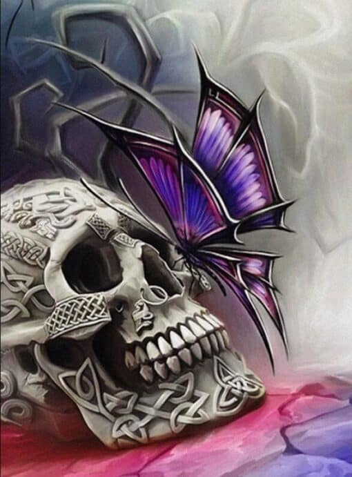 Diamond Painting - Crâne et Papillon | Seos Shop ®