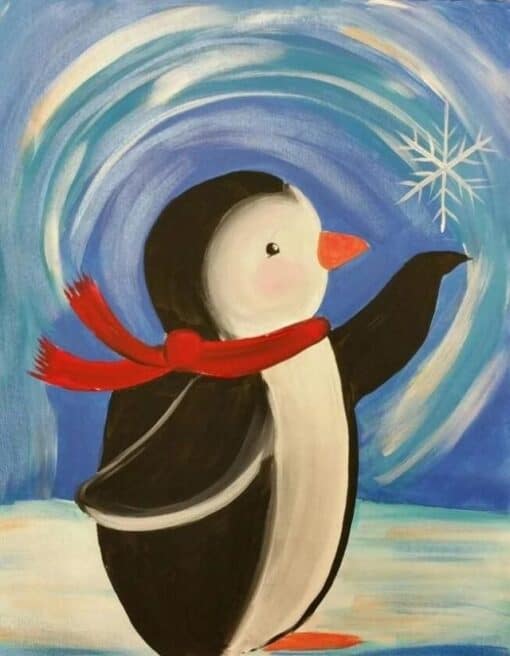 Diamond Painting - Pingouin à l'Echarpe rouge | Seos Shop ®