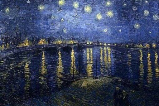 Diamond Painting - Van Gogh Nuit Etoilée sur le Rhone 40x50cm toile tendue sur châssis | Seos Shop ®