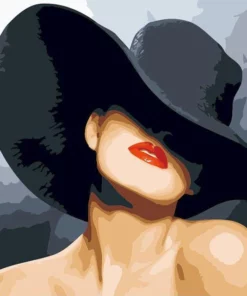 Femme au chapeau noir Diamond Painting | Seos Shop ®