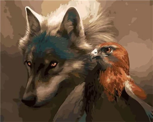 Le Loup et l'Aigle Diamond Painting | Seos Shop ®