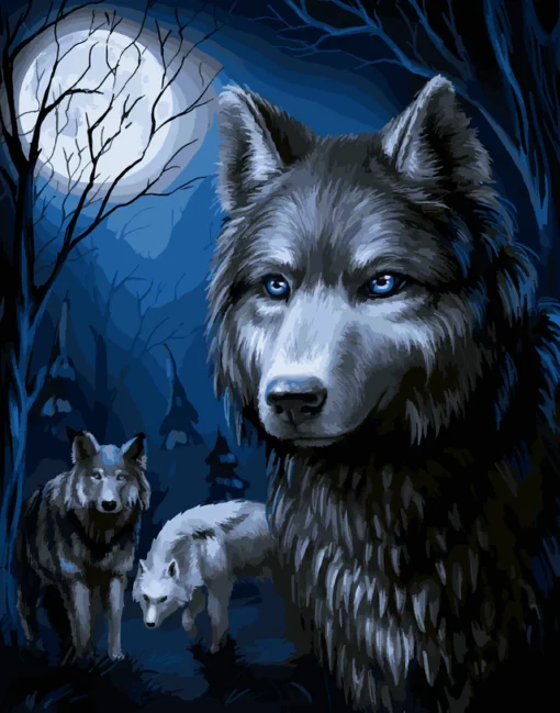 Les loups et Pleine Lune Diamond Painting | Seos Shop ®
