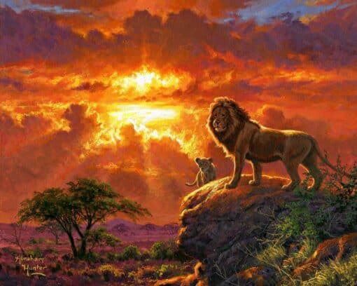Lion au coucher de soleil Diamond Painting | Seos Shop ®