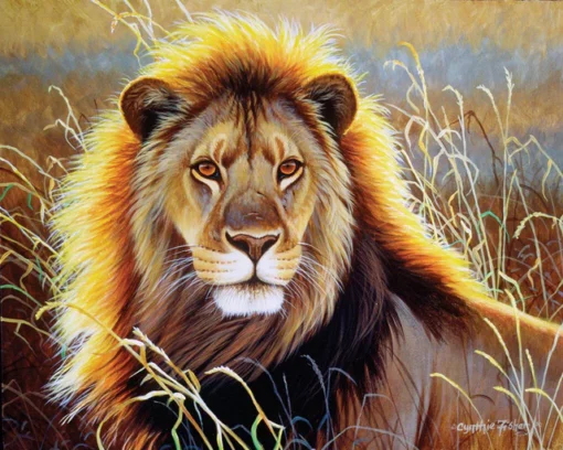 Lion dans la savane Diamond Painting | Seos Shop ®