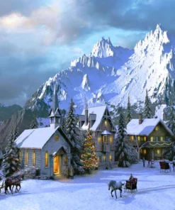 Noël dans les Alpes Diamond Painting | Seos Shop ®