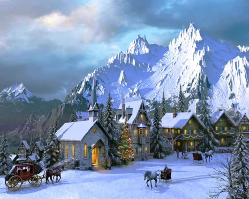 Noël dans les Alpes Diamond Painting | Seos Shop ®
