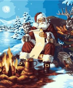 Père Noël et feu de Bois Diamond Painting | Seos Shop ®