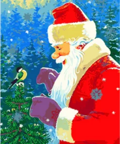 Père Noël et son oiseau Diamond Painting | Seos Shop ®