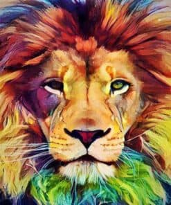 Tête de lion en couleur Diamond Painting | Seos Shop ®