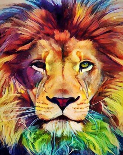 Tête de lion en couleur Diamond Painting | Seos Shop ®