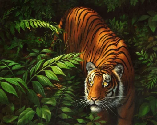 Tigre dans les fougères Diamond Painting | Seos Shop ®