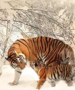 Tigres sous la neige Diamond Painting | Seos Shop ®
