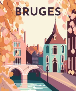 Affiche Vintage Bruges Diamond Painting | Seos Shop ®