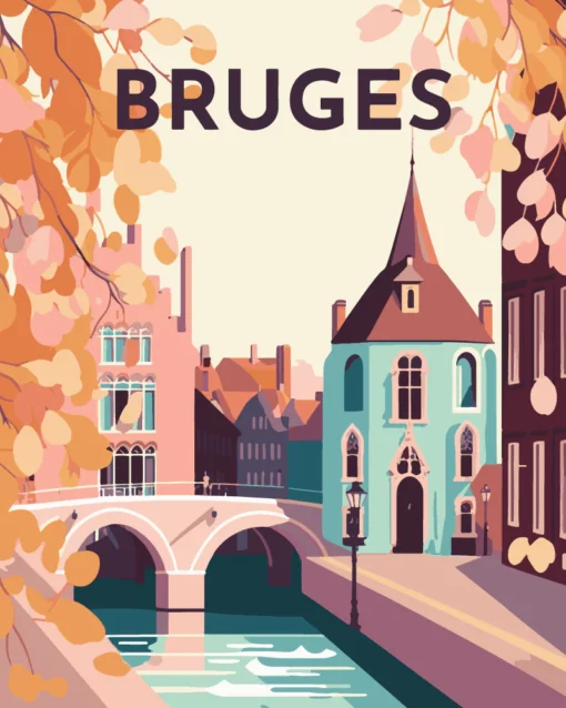 Affiche Vintage Bruges Diamond Painting | Seos Shop ®