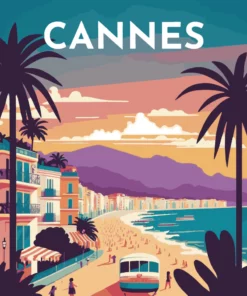 Affiche Vintage Cannes Diamond Painting | Seos Shop ®