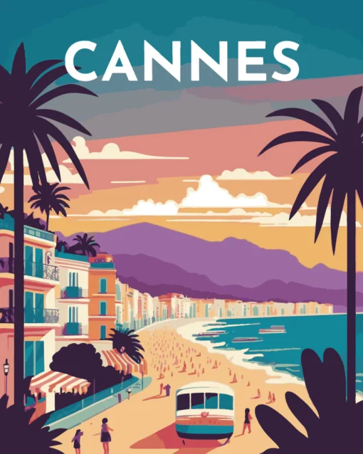Affiche Vintage Cannes Diamond Painting | Seos Shop ®