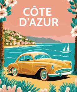 Affiche Vintage Côte d'Azur Diamond Painting | Seos Shop ®