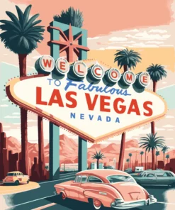 Affiche Vintage Las Vegas Diamond Painting | Seos Shop ®