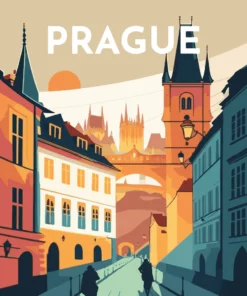 Affiche Vintage Prague Diamond Painting | Seos Shop ®
