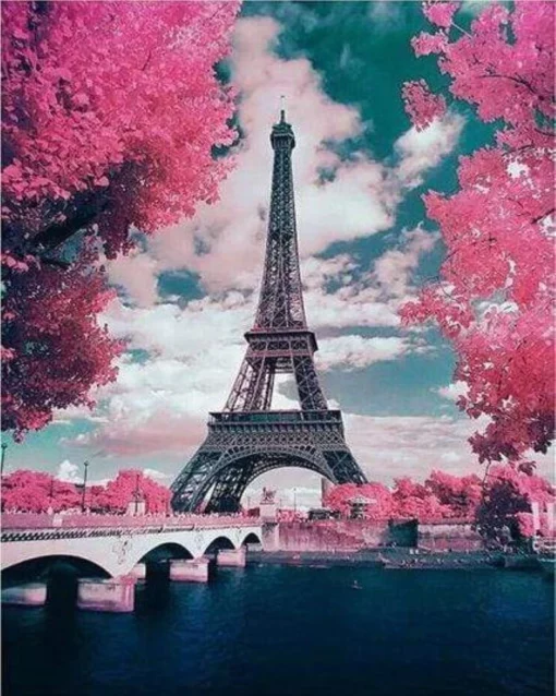 Broderie Point de Croix - Tour Eiffel en Fleurs Diamond Painting | Seos Shop ®