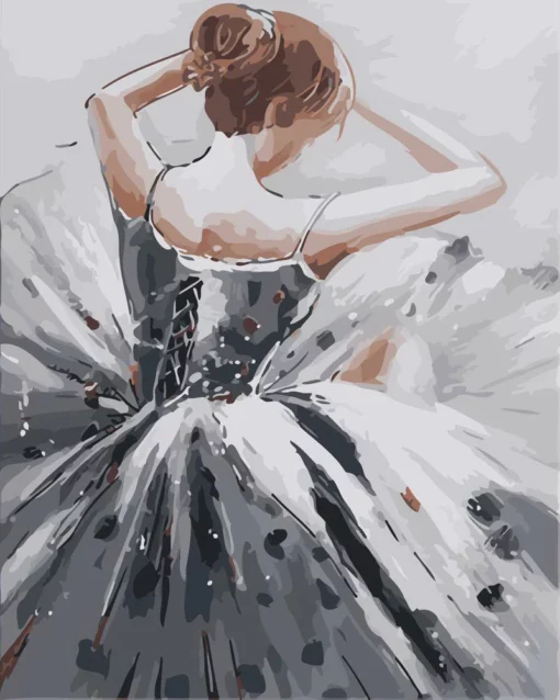 Danseuse de Dos et robe Grise Diamond Painting Seos Shop ®