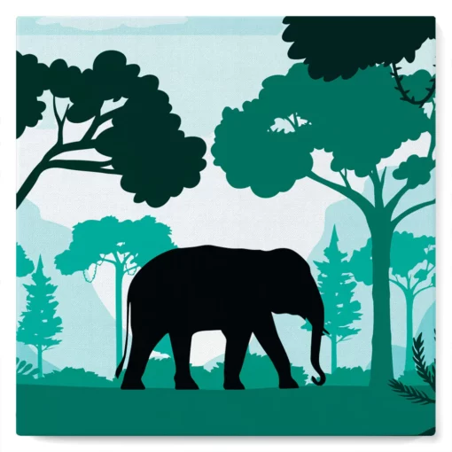 Diamond Painting 20x20cm avec cadre Eléphant dans la forêt verte Diamond Painting | Seos Shop ®