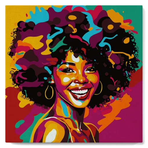 Diamond Painting 20x20cm avec cadre Femme Afro Pop Art Diamond Painting | Seos Shop ®