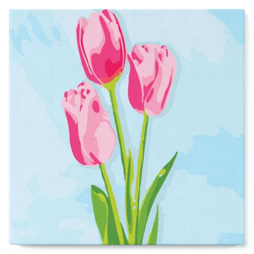 Diamond Painting 20x20cm avec cadre Tulipes et Ciel bleu Diamond Painting | Seos Shop ®