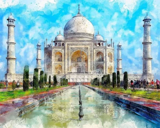 Diamond Painting - Taj Mahal en couleurs | Seos Shop ®