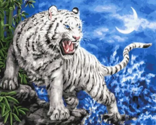 Diamond Painting - Tigre blanc menaçant | Seos Shop ®