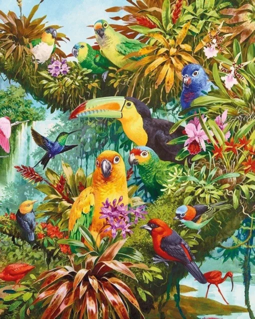Diamond Painting - Toucan et autres oiseaux | Seos Shop ®
