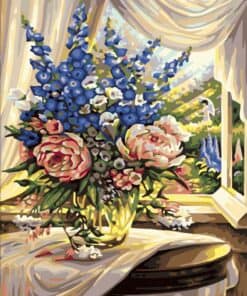 Fenêtre ouverte et bouquet fleuri Diamond Painting | Seos Shop ®