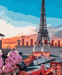 L'apéro avec vue sur la Tour Eiffel Diamond Painting | Seos Shop ®