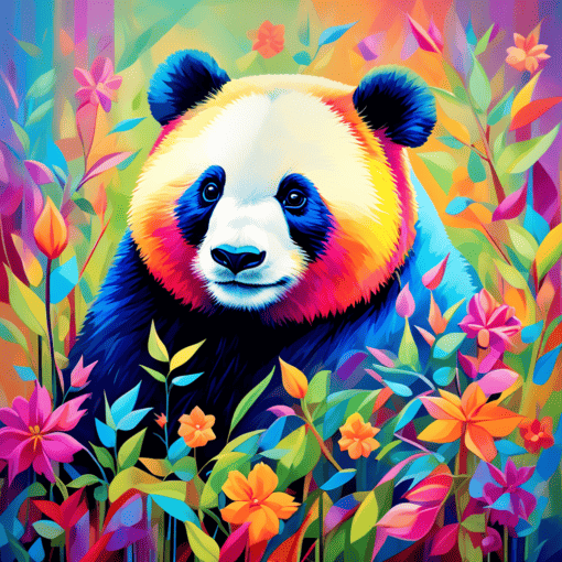 Panda Coloré Abstrait Diamond Painting | Seos Shop ®