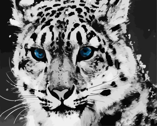 Portrait de Tigre aux Yeux Bleus Diamond Painting | Seos Shop ®