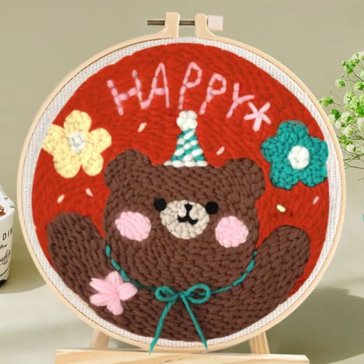 Punch Needle Happy Ourson Diamond Painting | Seos Shop ®