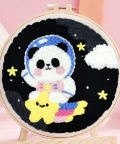 Punch Needle Panda cosmonaute Diamond Painting | Seos Shop ®