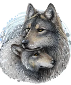 Puzzle 2D en Bois - Couple de Loups Diamond Painting | Seos Shop ®