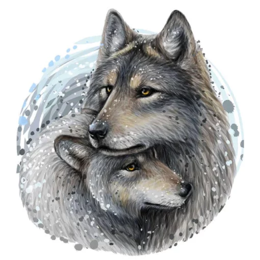 Puzzle 2D en Bois - Couple de Loups Diamond Painting | Seos Shop ®