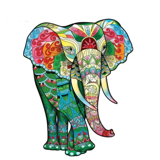 Puzzle 2D en Bois Elephant Vibrant Diamond Painting Seos Shop ®