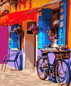 Vélo au bord du café Diamond Painting | Seos Shop ®