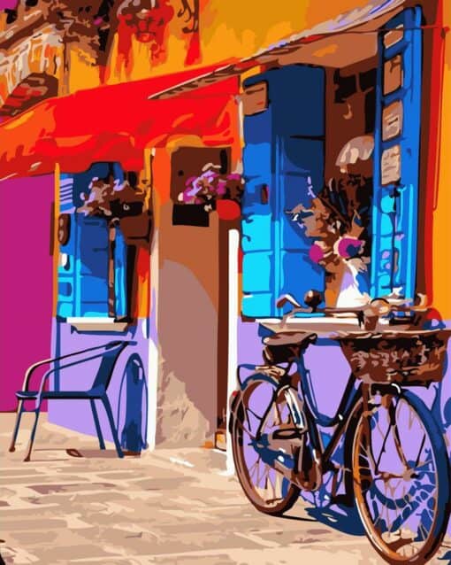 Vélo au bord du café Diamond Painting | Seos Shop ®